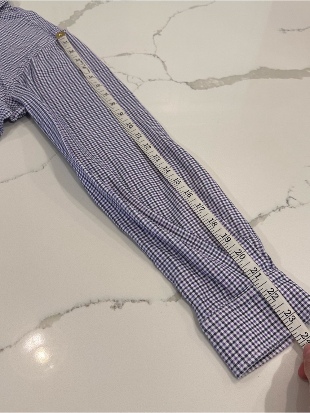 Black Saks Fifth Avenue Purple Plaid Knit Button Down Shirt Men XL Stretch Soft - Picture 10 of 11
